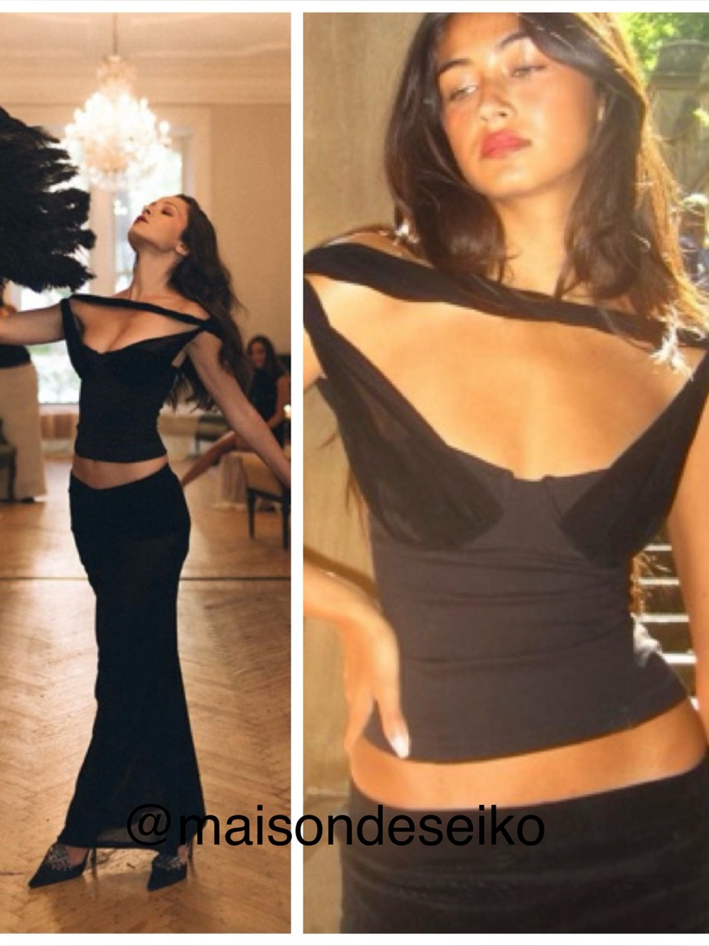 NWT Buci Black Divinity Top Off Shoulder Boat Neck Bustier size L